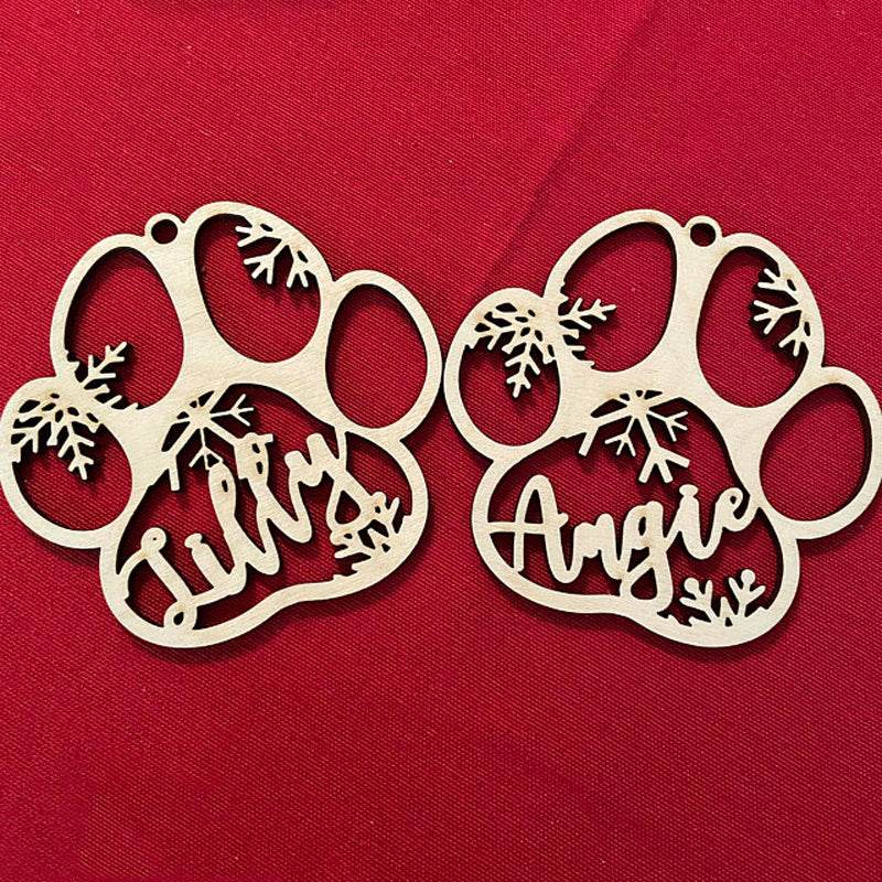 Creative Personalized Dog Name Pet Paw Christmas Decorations - P12 Hub Europe