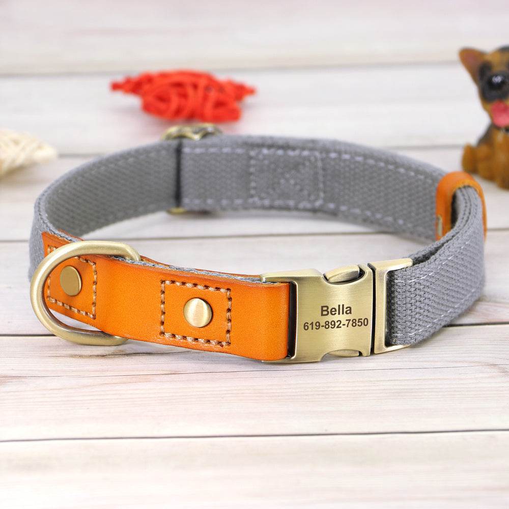 Cowhide Pet Collar Anti Lettering Lost Dog - P12 Hub Europe