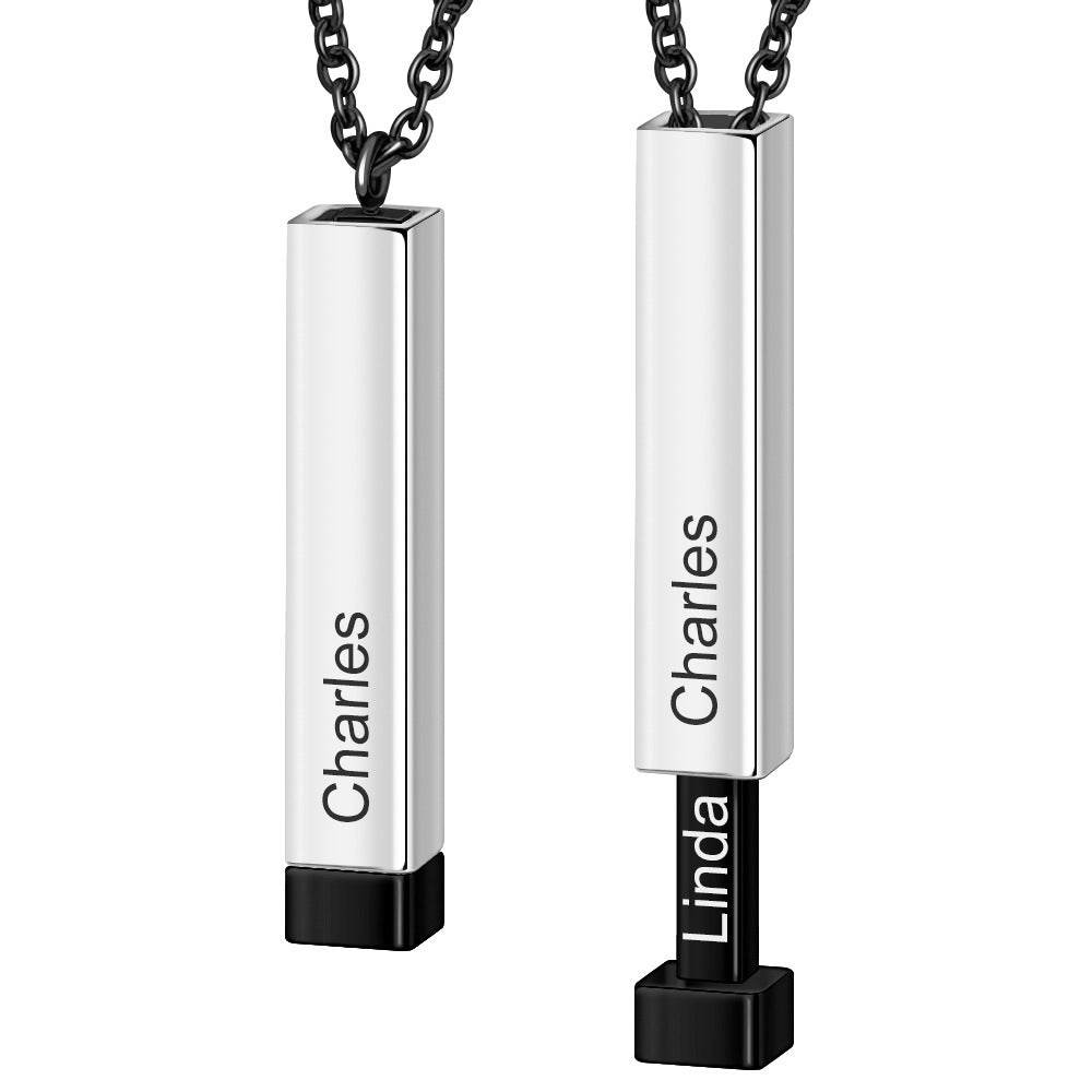 Customize Lovers Name Stainless Steel Necklace Remember Your Most Meaningful Phrase Word - P12 Hub Europe