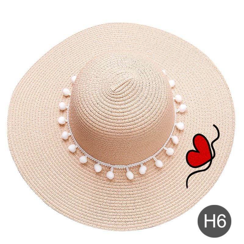 Fashion Personalized Custom Embroidery Beach Hat Your Name Text Logo Women Sun Hat Palm Straw Hat - P12 Hub Europe