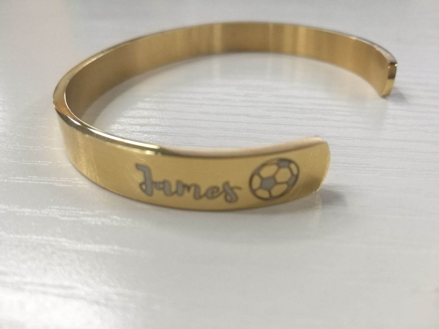 Custom Laser Engraving Smooth Stainless Steel Fine Bangle Jewelry C-shaped Bracelet - P12 Hub Europe