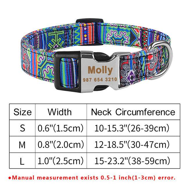 Adjustable Nylon Custom Dog Collar Free Engraved Name ID Tag - P12 Hub Europe