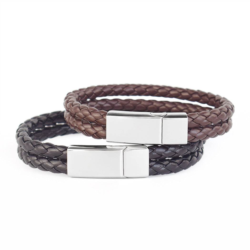 Fashion Personalized Men Woven Leather Bracelet - P12 Hub Europe