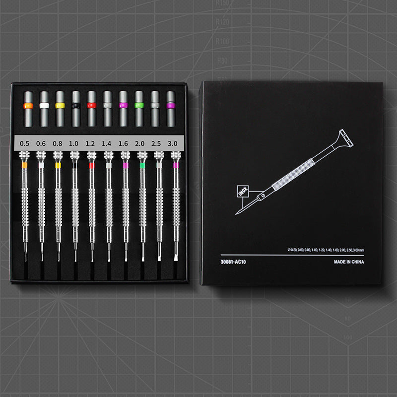Repair Watch Hardware Tools Repair Watch Glasses Precision Cross And Straight Manual Screwdriver 10-piece Screwdriver