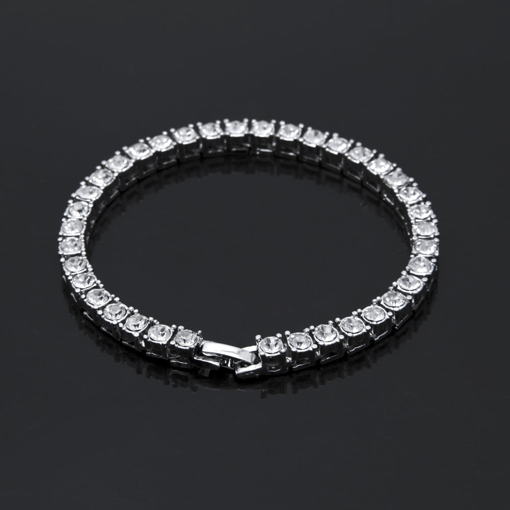 Tin Alloy Gold Color Iced Bracelet Men's Hip Hop Chain Street Rock Jewelry