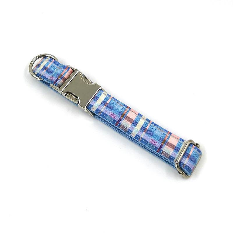 Plaid Dog Collar Print Bow Tie Bow Set - P12 Hub Europe
