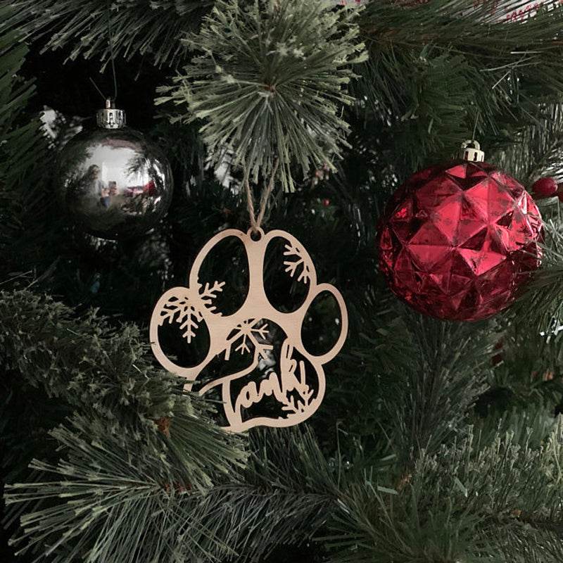 Creative Personalized Dog Name Pet Paw Christmas Decorations - P12 Hub Europe