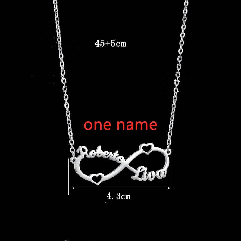 Personalized Stainless Steel Custom Name Necklace Rose Pendant - P12 Hub Europe
