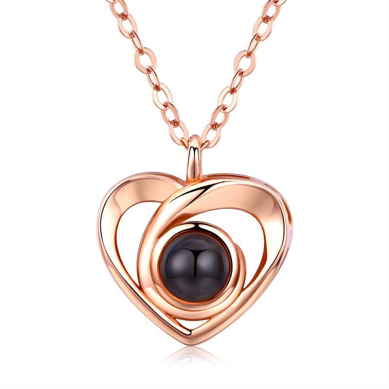 S925 Silver Romantic Photo Projection Necklace Heart Shaped Pendant Necklace - P12 Hub Europe