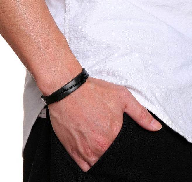 Stainless Steel Microfiber Leather Bracelet - P12 Hub Europe