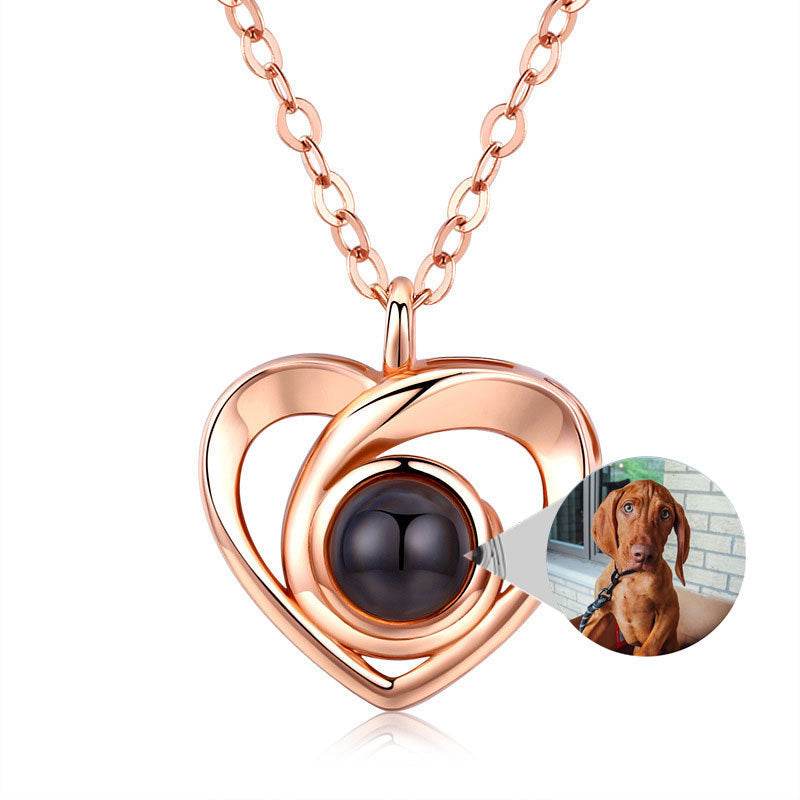 S925 Silver Romantic Photo Projection Necklace Heart Shaped Pendant Necklace - P12 Hub Europe