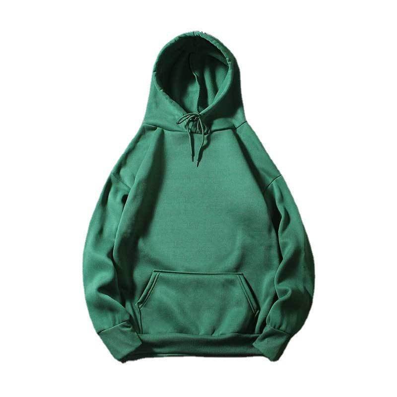 Loose Blank Hoodie With Plush Solid Color - P12 Hub Europe