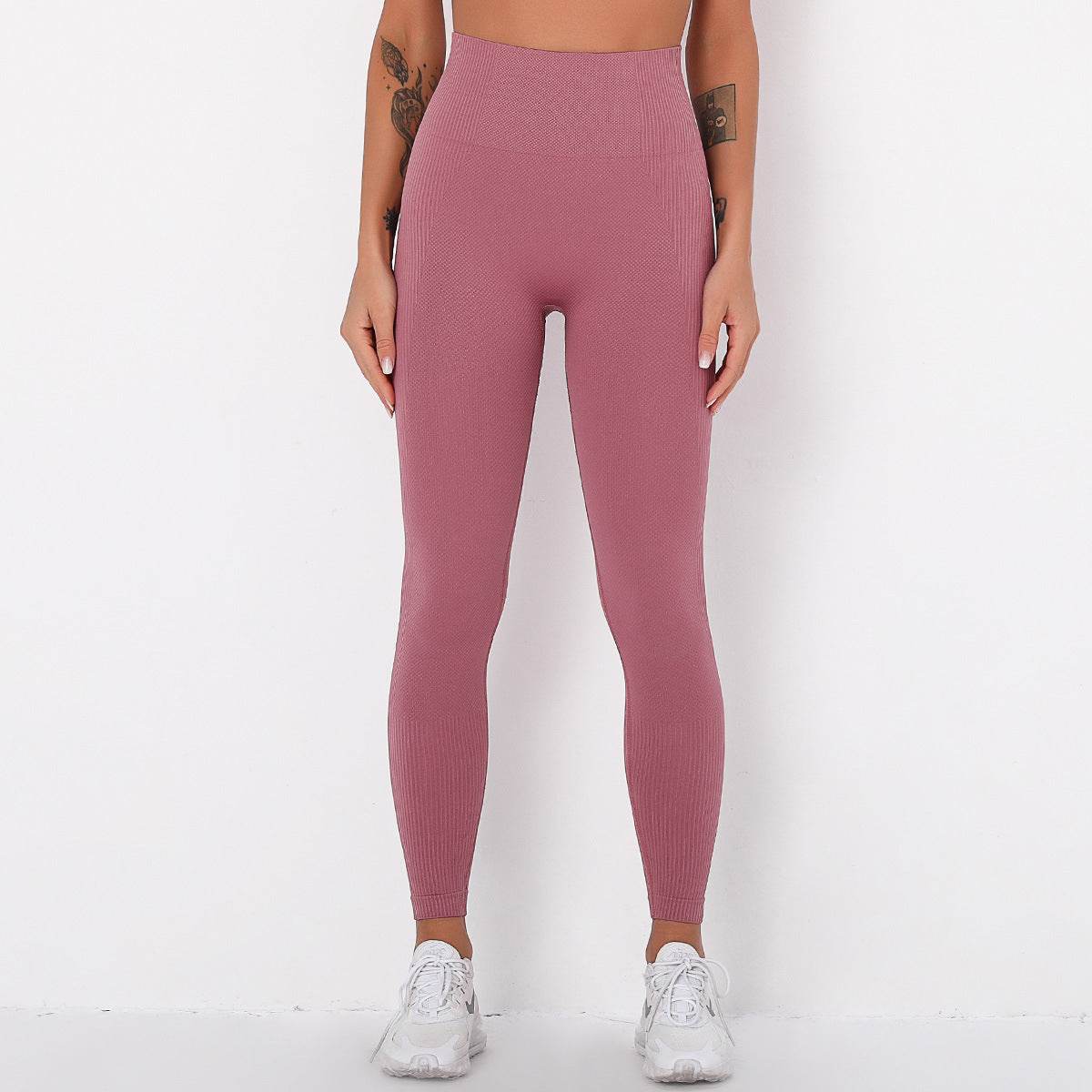 Seamless Solid Color Striped Hip Wicking Yoga Pants - P12 Hub Europe