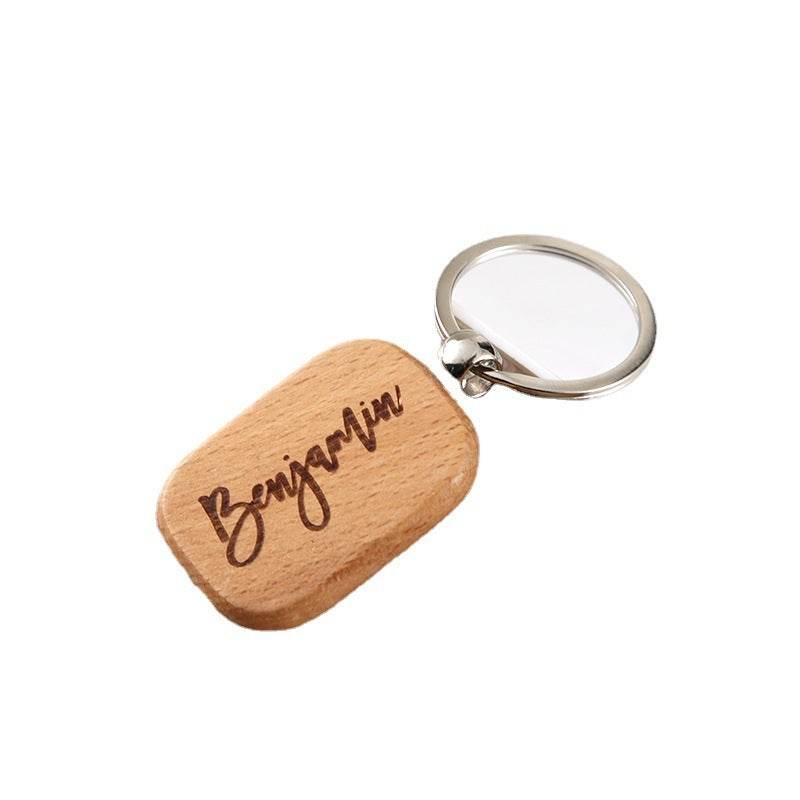 Wooden Engraved Letter Name Keychain Pendant - P12 Hub Europe