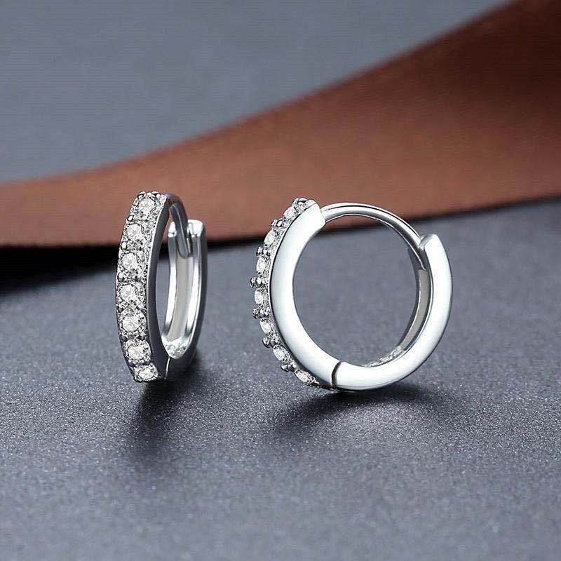 S925 Sterling Silver Needle Single Row Diamond Earrings For Women - P12 Hub Europe