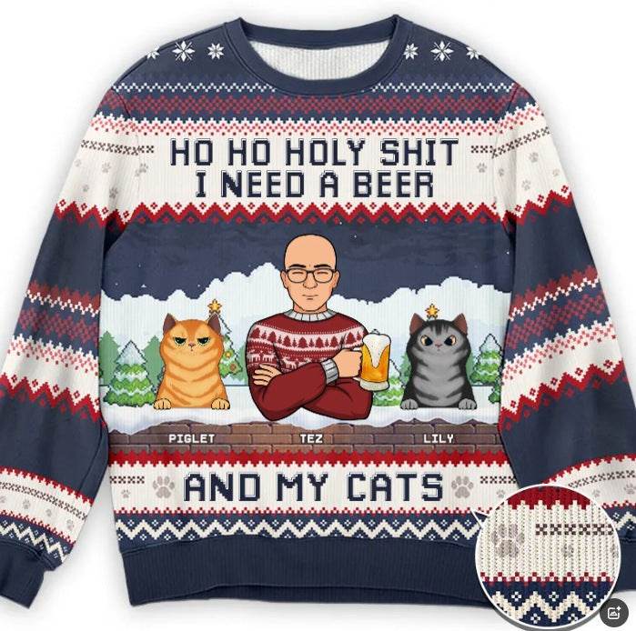 Round Neck Casual 3D Printed Christmas Chunky Knit Sweater - P12 Hub Europe
