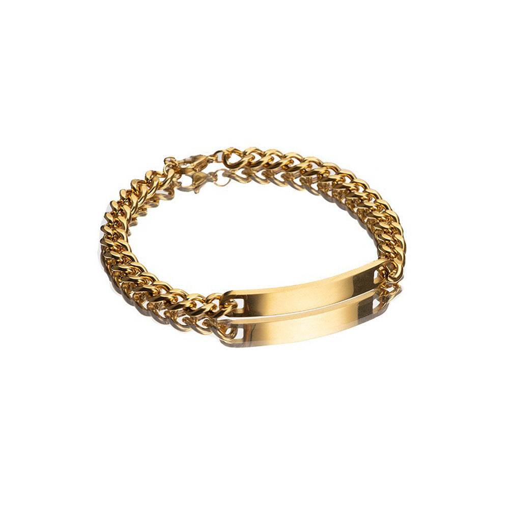 Titanium Steel Curved Plate Rose Gold Plated Men's And Women's Bracelet Bracelet - P12 Hub Europe