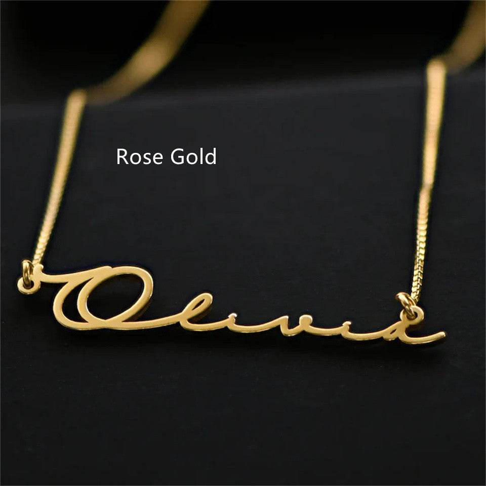 Stainless Steel Customized English Alphabet Necklace Name - P12 Hub Europe