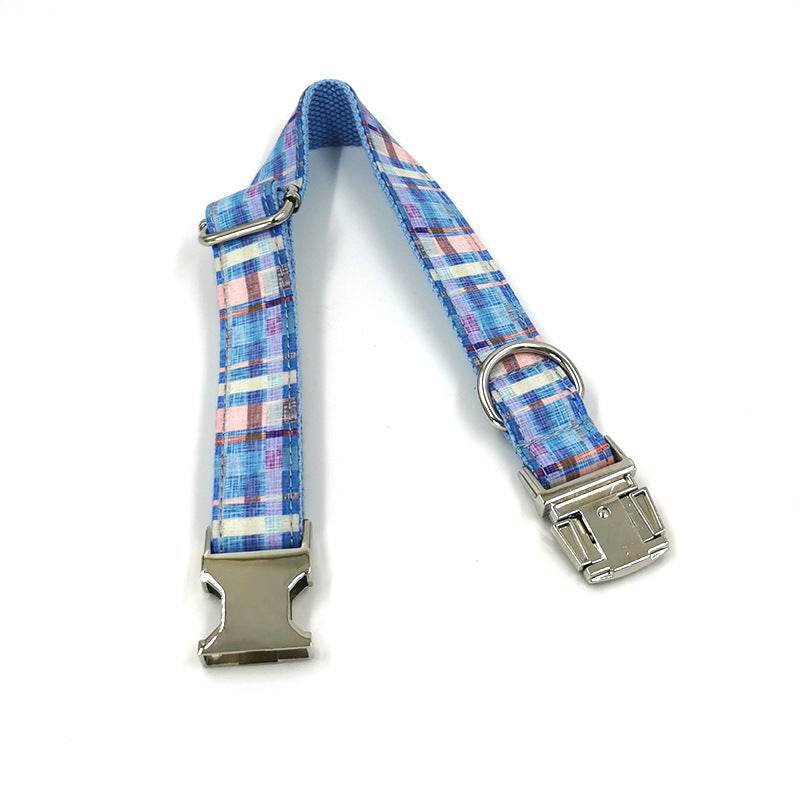 Plaid Dog Collar Print Bow Tie Bow Set - P12 Hub Europe