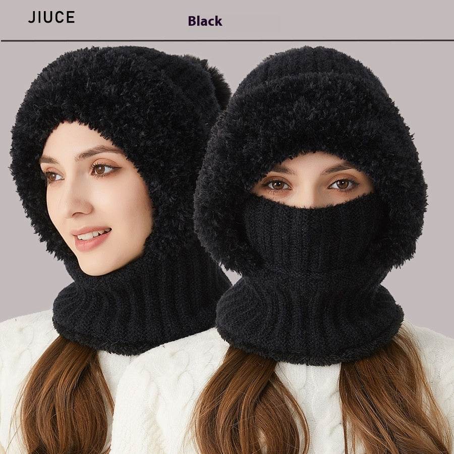 High Elastic Solid Color Knitted Hat Scarf Mask One-piece - P12 Hub Europe