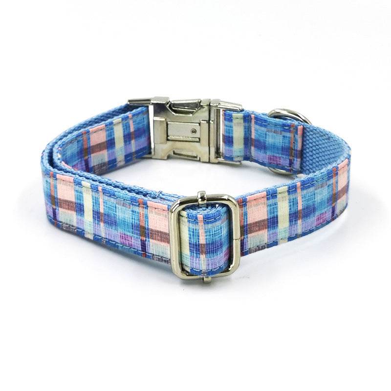 Plaid Dog Collar Print Bow Tie Bow Set - P12 Hub Europe