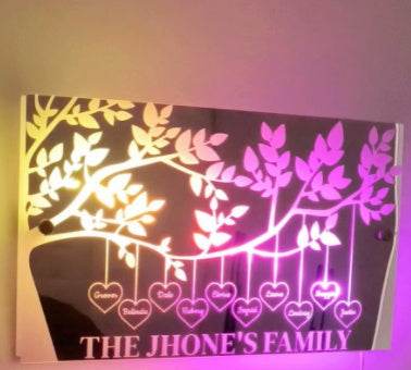 Personalized Name Mirror Light For Bedroom LED Light Up Mirror For Wall Custom Photo Christmas Valentine's Day Wedding Gifts - P12 Hub Europe