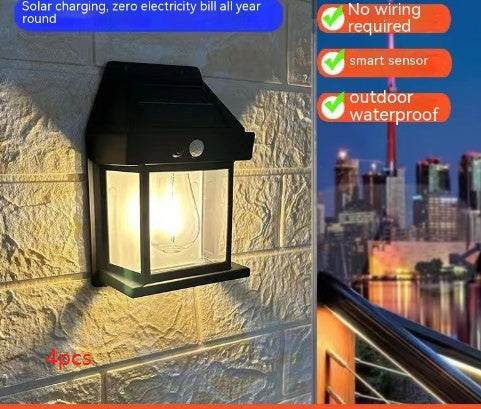 Outdoor Solar Waterproof Tungsten Induction Garden Wall Lamp
