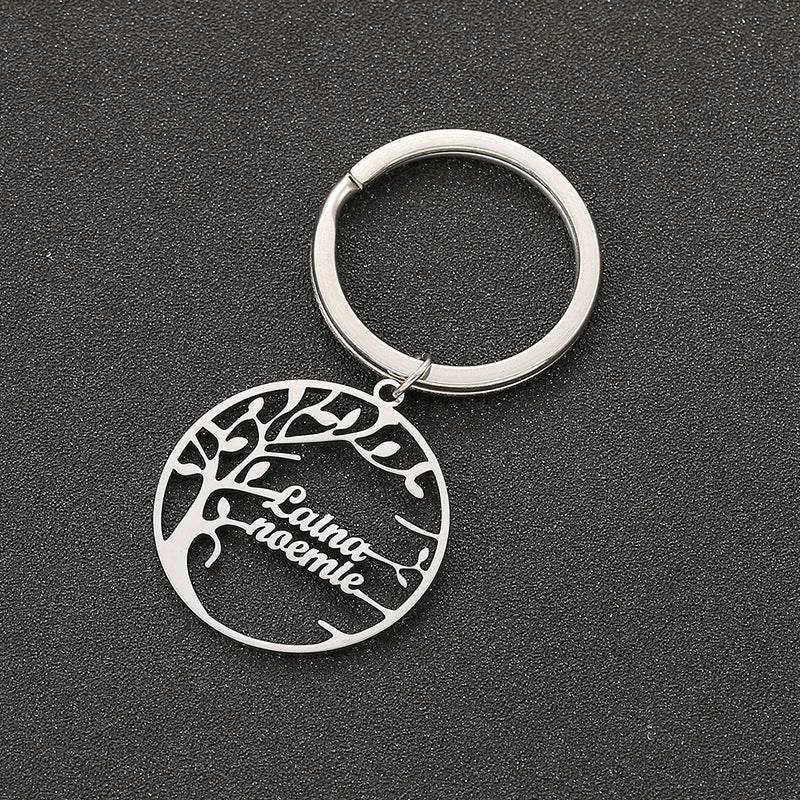 Custom Name Tree Of Life Stainless Steel Keychain - P12 Hub Europe