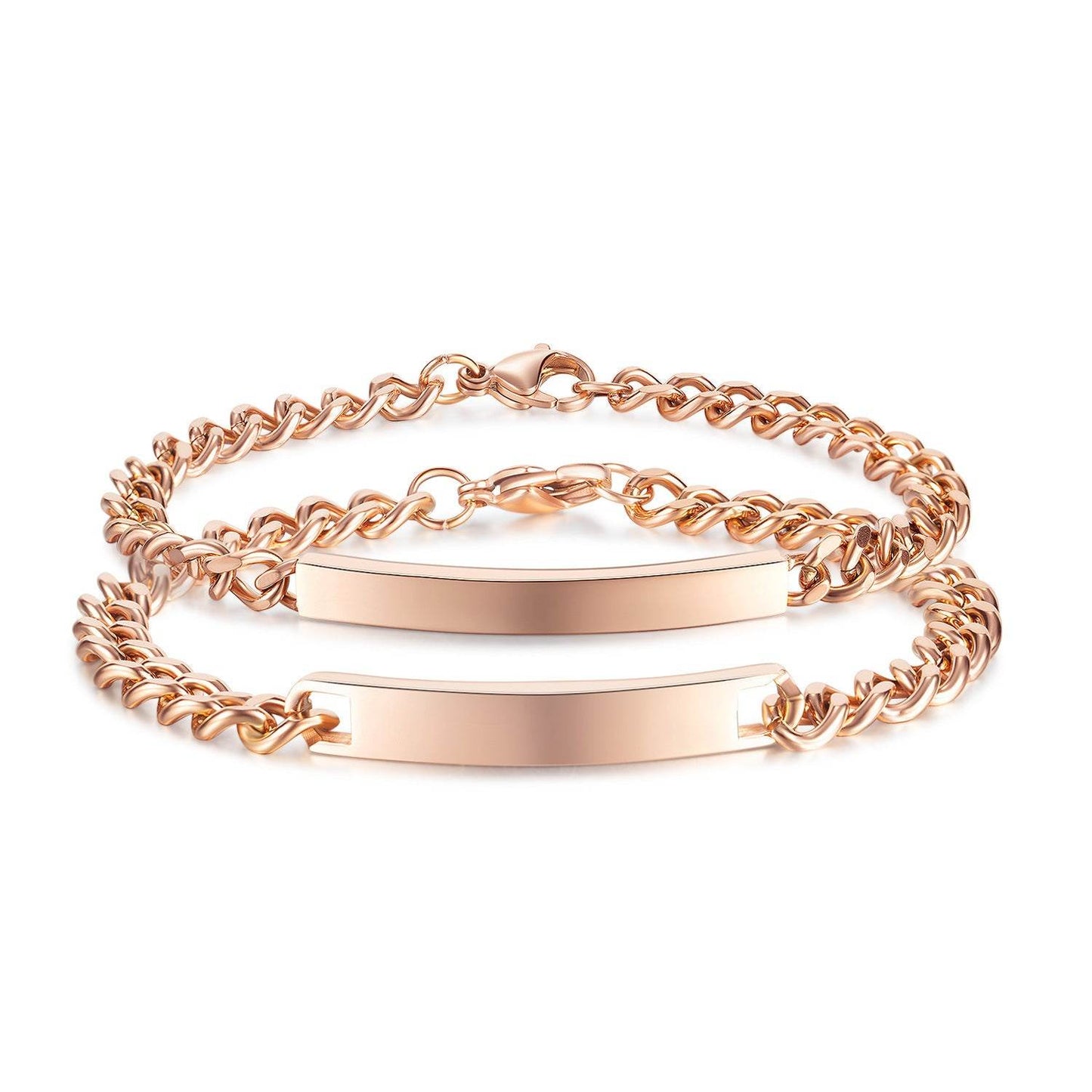 Titanium Steel Curved Plate Rose Gold Plated Men's And Women's Bracelet Bracelet - P12 Hub Europe