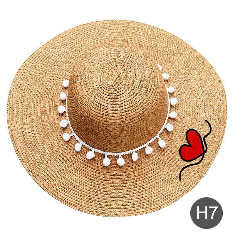 Fashion Personalized Custom Embroidery Beach Hat Your Name Text Logo Women Sun Hat Palm Straw Hat - P12 Hub Europe
