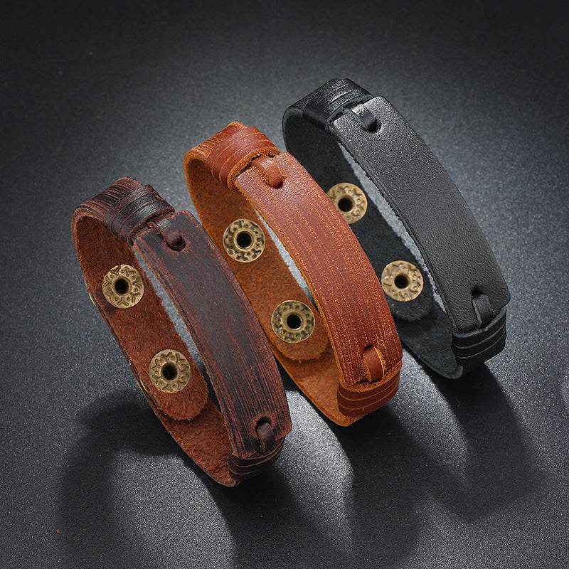 Leather BraceletCreative Light Board Multi-layer Cowhide Bracelet Adjustable - P12 Hub Europe