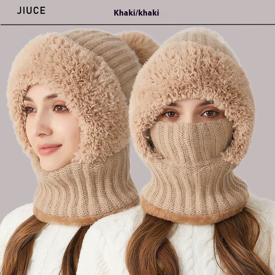 High Elastic Solid Color Knitted Hat Scarf Mask One-piece - P12 Hub Europe