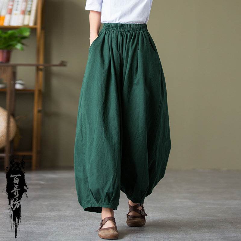 Cotton Linen Women's Sand Washed Linen Bloomers - P12 Hub Europe