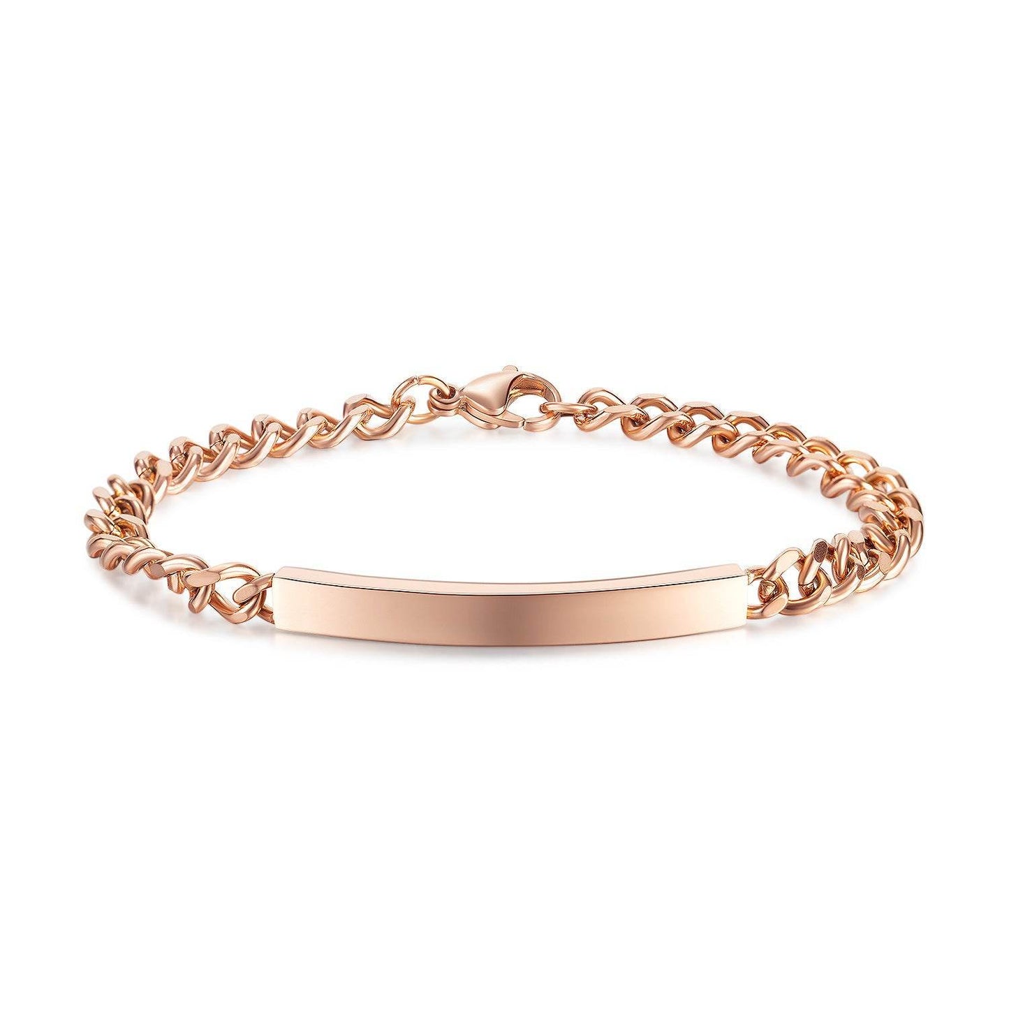 Titanium Steel Curved Plate Rose Gold Plated Men's And Women's Bracelet Bracelet - P12 Hub Europe