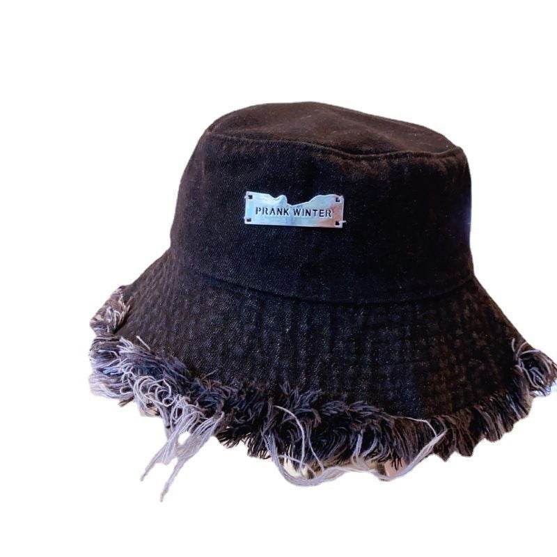 Jean Fisherman Hat Women's Spring And Summer Thin Washed Old Frayed Edge Bucket Hat Outdoor - P12 Hub Europe