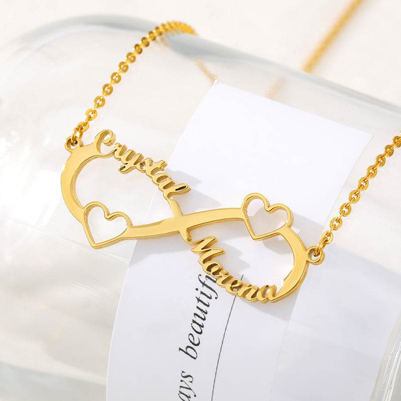 Personalized Stainless Steel Custom Name Necklace Rose Pendant - P12 Hub Europe