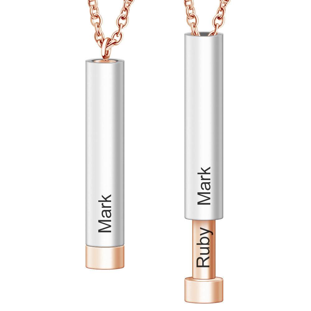 Customize Lovers Name Stainless Steel Necklace Remember Your Most Meaningful Phrase Word - P12 Hub Europe