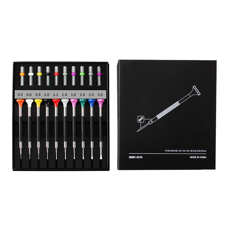 Repair Watch Hardware Tools Repair Watch Glasses Precision Cross And Straight Manual Screwdriver 10-piece Screwdriver
