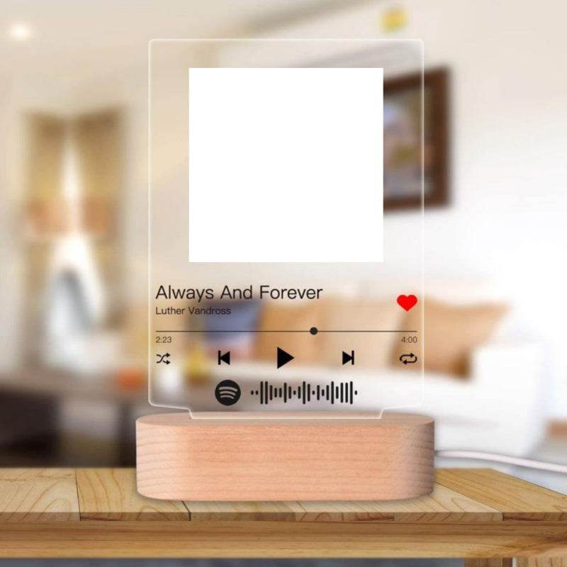 Customizable Photo Music Album Cover Night Light Carved Name Song Photo Frame - P12 Hub Europe