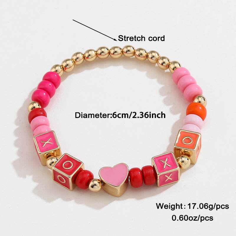 Colorful Beaded Necklace Original Design Square English Combination Bracelet Suit - P12 Hub Europe