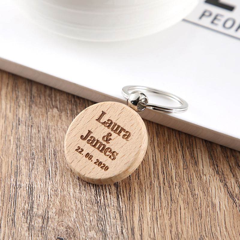 Wooden Engraved Letter Name Keychain Pendant - P12 Hub Europe