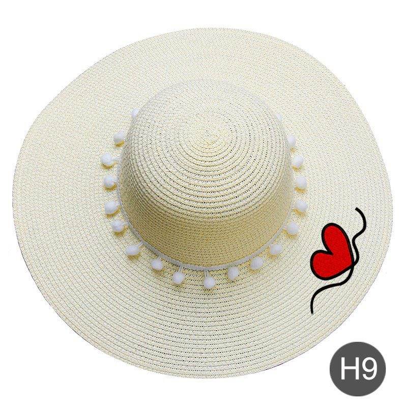 Fashion Personalized Custom Embroidery Beach Hat Your Name Text Logo Women Sun Hat Palm Straw Hat - P12 Hub Europe