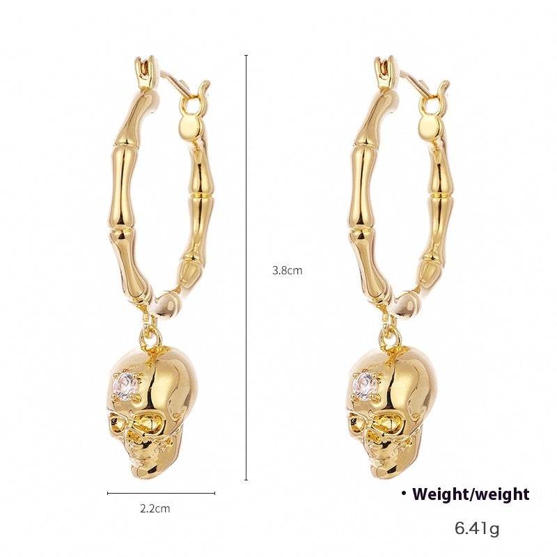Punk Punk Skull Pendant Earrings - P12 Hub Europe