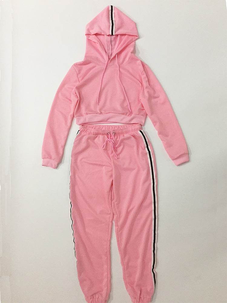Cotton Sportswear Suit Short Hooded Sweatshirt and Straight Pants Custom Logo Print - P12 Hub Europe