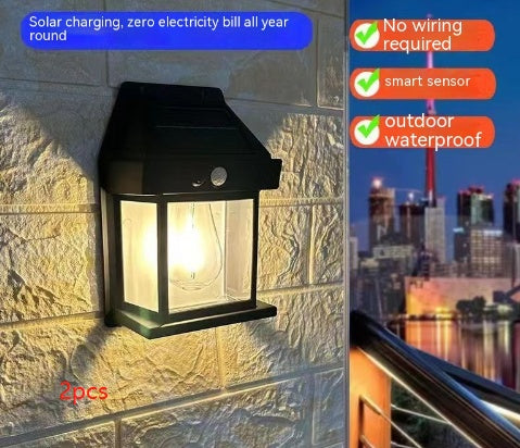 Outdoor Solar Waterproof Tungsten Induction Garden Wall Lamp