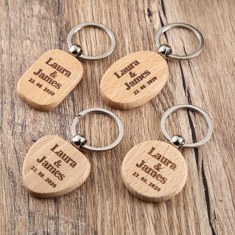Wooden Engraved Letter Name Keychain Pendant - P12 Hub Europe