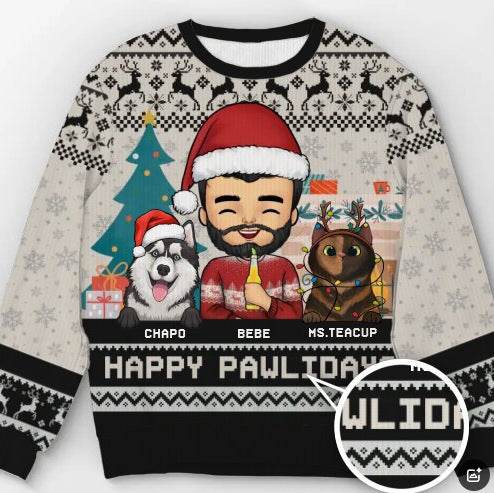 Round Neck Casual 3D Printed Christmas Chunky Knit Sweater - P12 Hub Europe