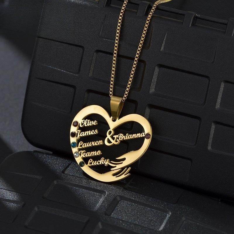 Stainless Steel English Alphabet Heart Set Zircon Pendant Personality Diy Name Necklace - P12 Hub Europe