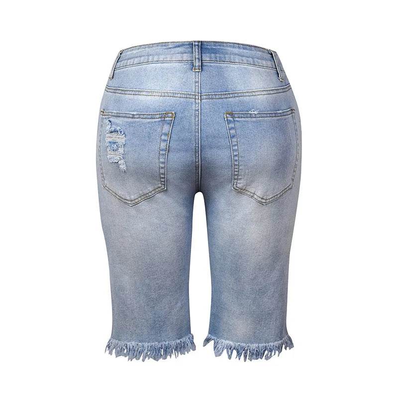 Ripped Tassel Denim Shorts - P12 Hub Europe