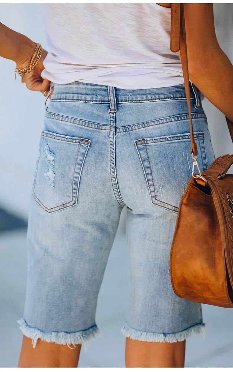 Ripped Tassel Denim Shorts - P12 Hub Europe
